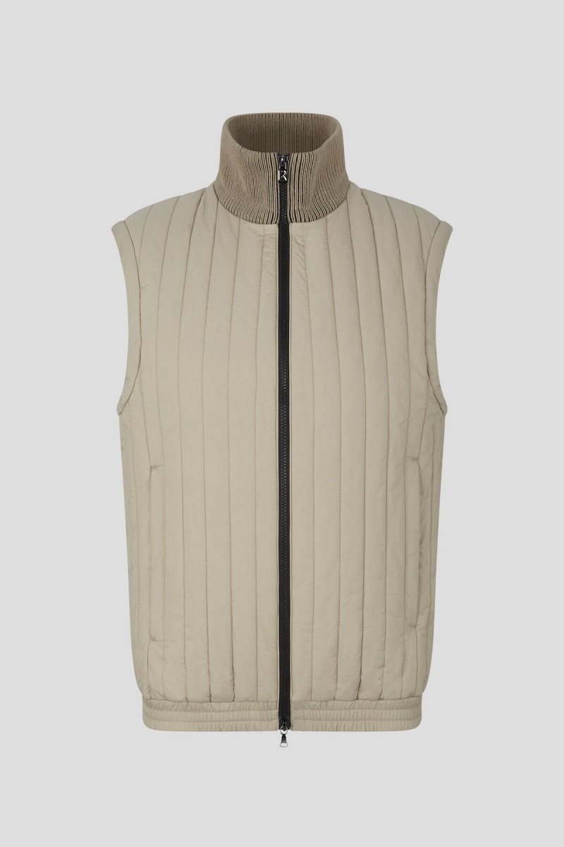 BOGNER Tony Gesteppt Waistcoat Beige | WKCYN-8640