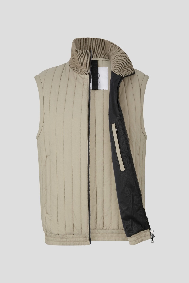 BOGNER Tony Gesteppt Waistcoat Beige | WKCYN-8640