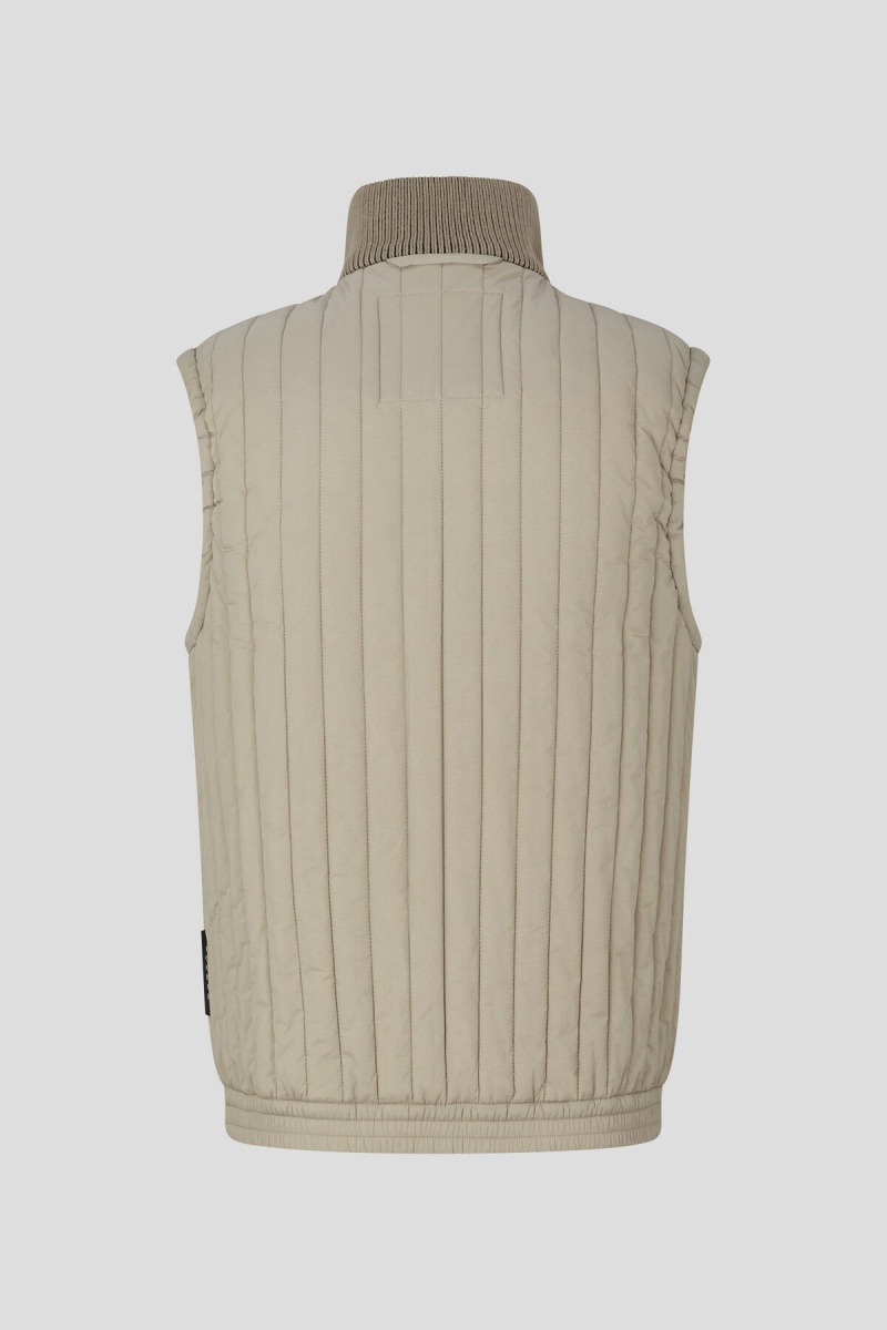 BOGNER Tony Gesteppt Waistcoat Beige | WKCYN-8640