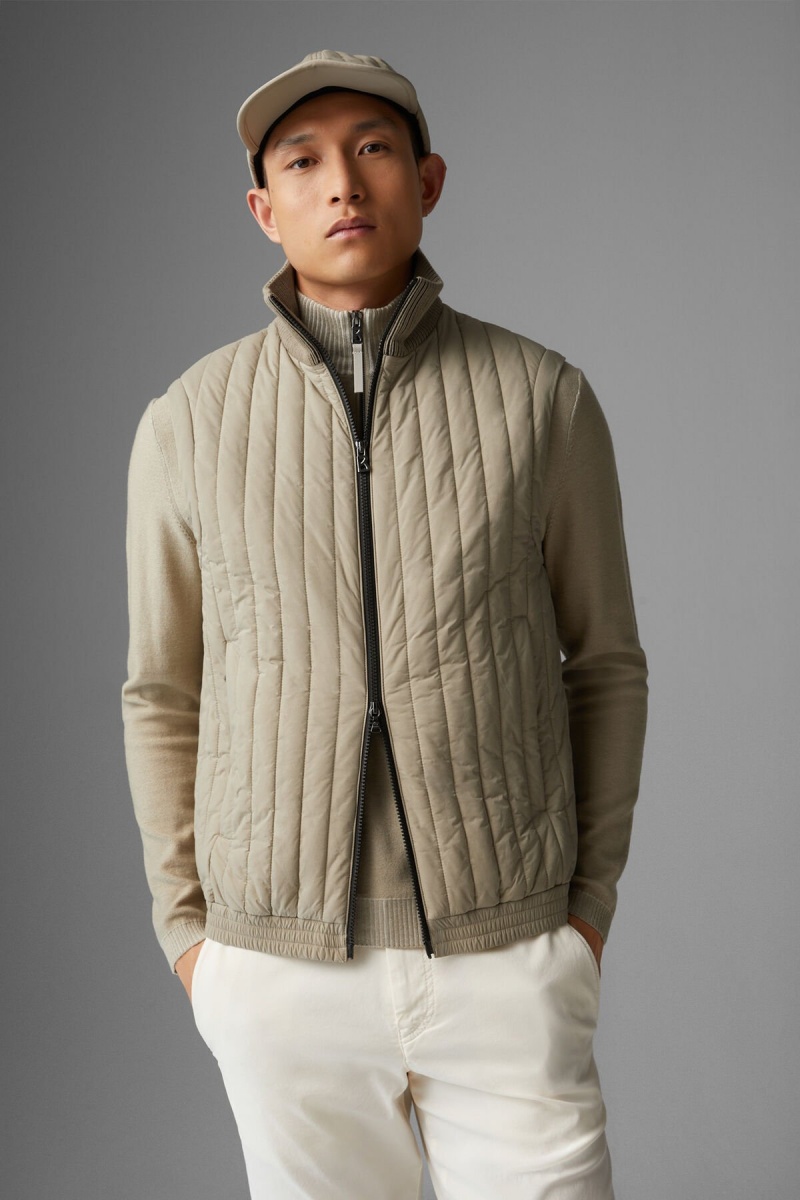BOGNER Tony Gesteppt Waistcoat Beige | WKCYN-8640