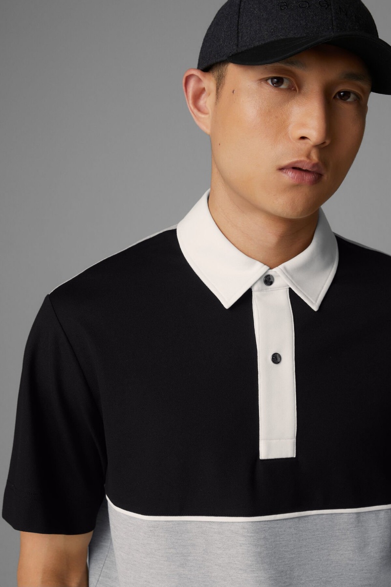 BOGNER Tristan Polo Shirt Schwarz Hell | HAQRL-2864