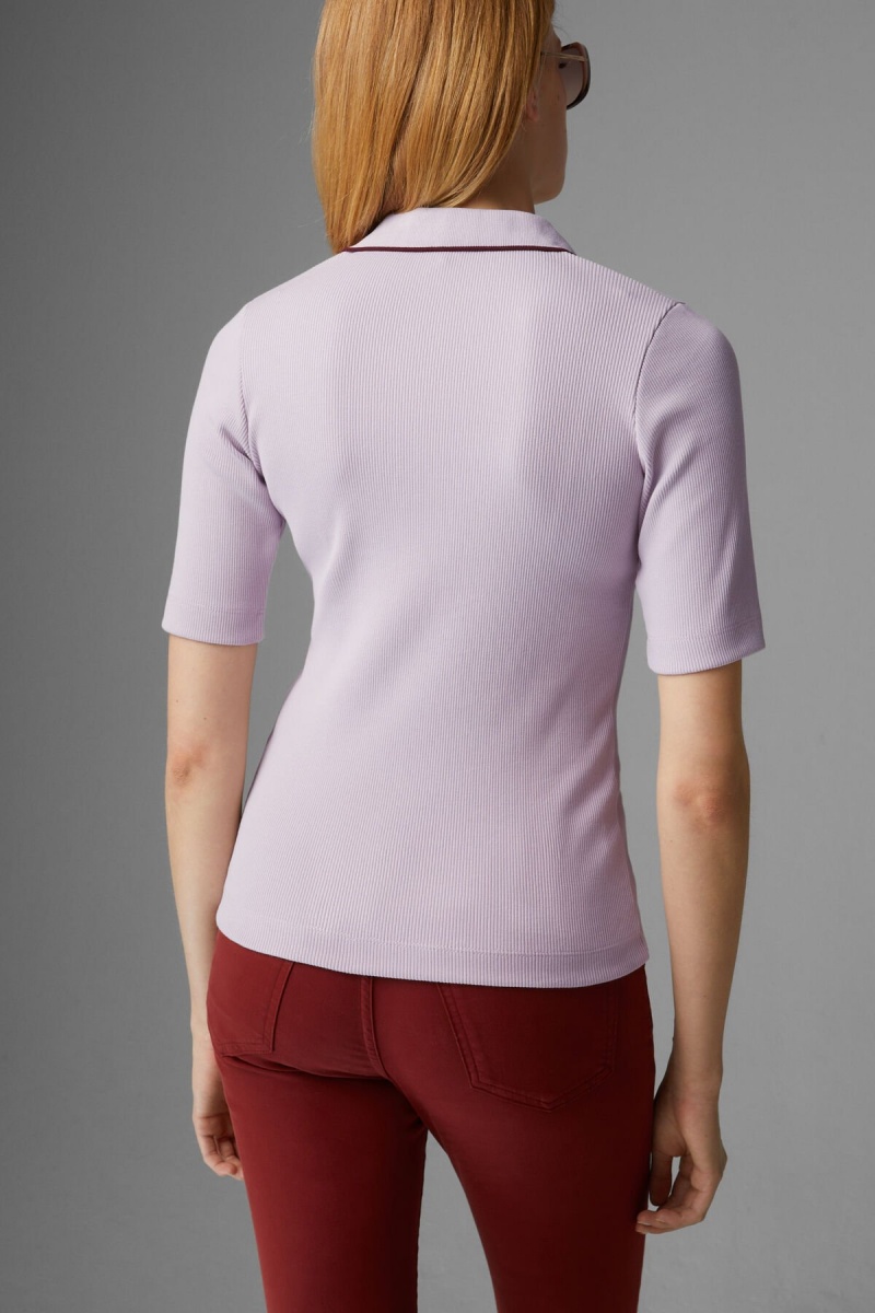 BOGNER Zadie Gestrickt Polo Shirt Lilac | TBZRD-9682