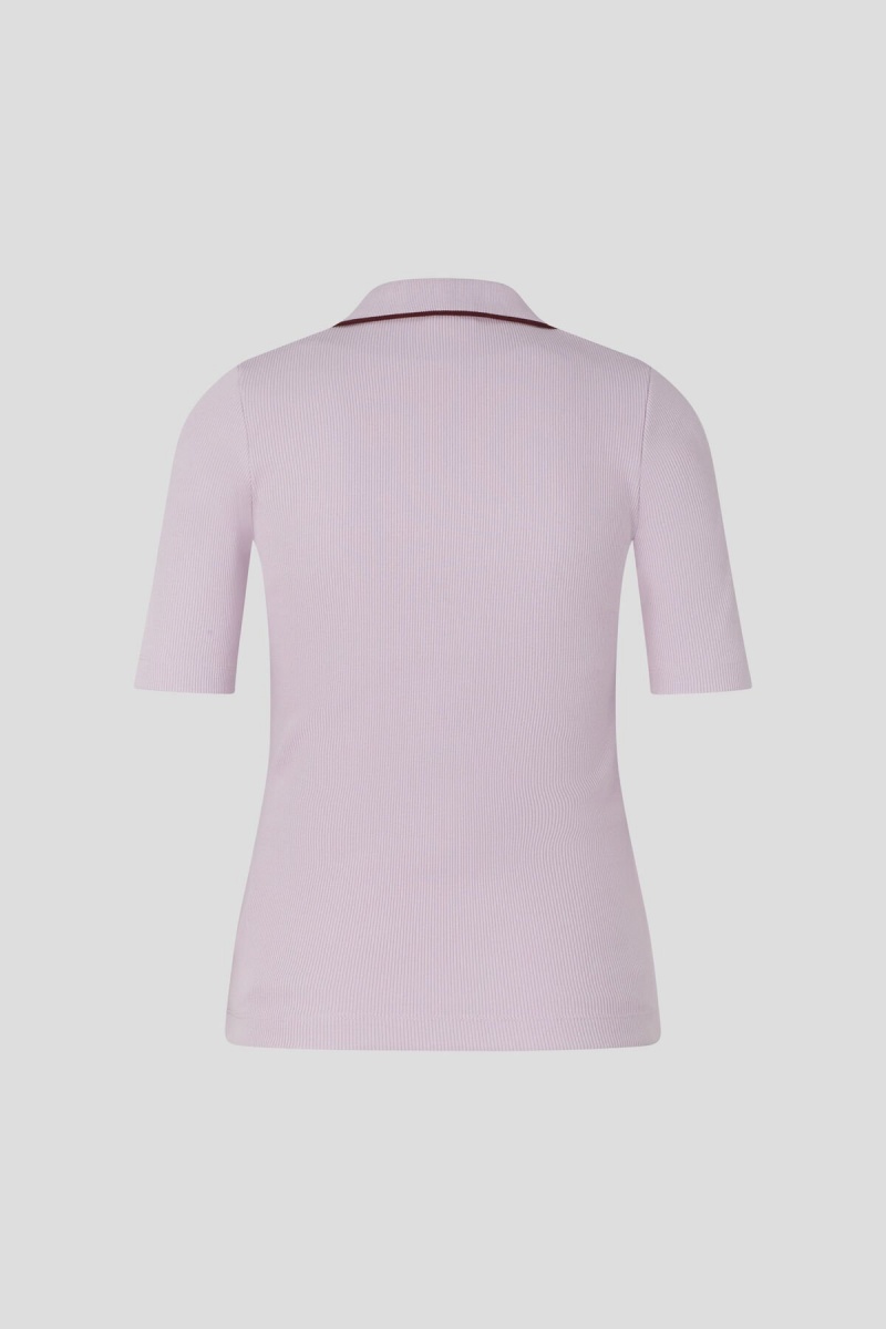BOGNER Zadie Gestrickt Polo Shirt Lilac | TBZRD-9682