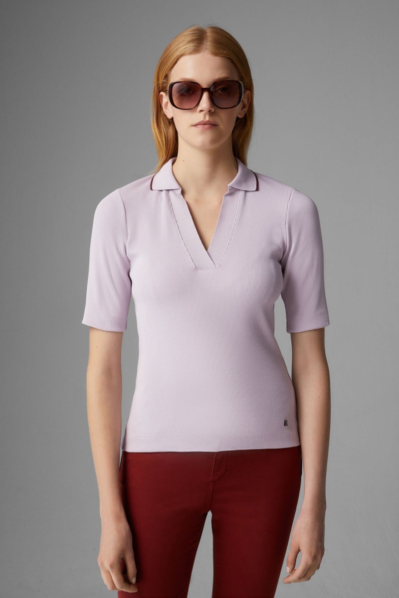 BOGNER Zadie Gestrickt Polo Shirt Lilac | TBZRD-9682