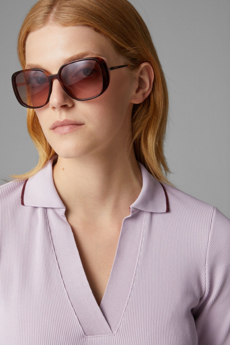 BOGNER Zadie Gestrickt Polo Shirt Lilac | PBQSH-9240